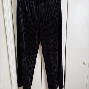 Black Wide leg Velvet Stripped Pants TALL